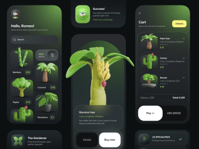 Gardener Mobile App app branding design graphic design illustration logo typography ui ux vector