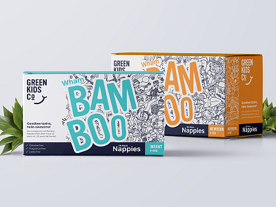 Eco packaging concept branding illustration kids packaging