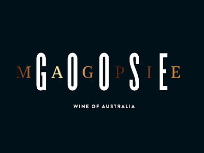 Magpie Goose typography bird foil gold goose lettering type typography wine wine label logo