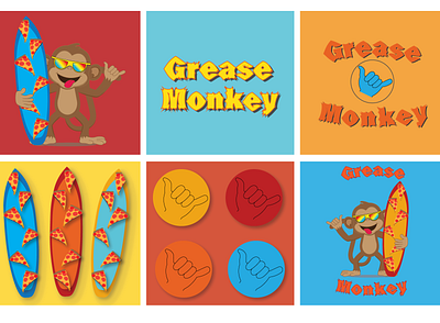 Grease Monkey adobe brand design graphic design illustration pizza