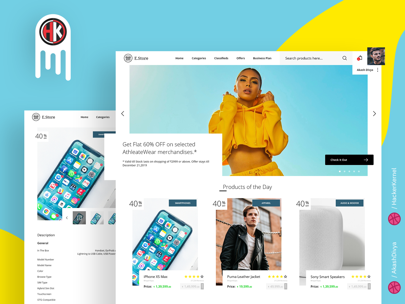 E-Store - a Modern E-Commerce Website Design by Husain Saify on Dribbble