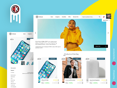 E-Store - a Modern E-Commerce Website Design adobe xd design ecommerce ui ux website