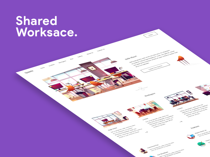 Shared Work Space Provider Website by Husain Saify on Dribbble
