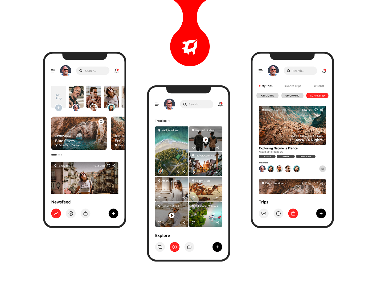 Travel social networking mobile application by Husain Saify on Dribbble