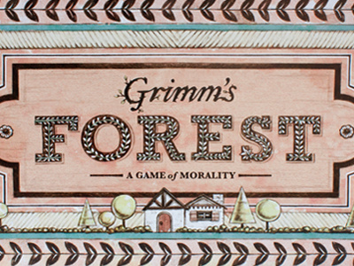 Grimm's Forest Final board game fairy tale illustration lettering packaging