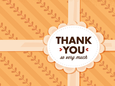 Thank You Final gift greeting illustration pattern ribbon thank you