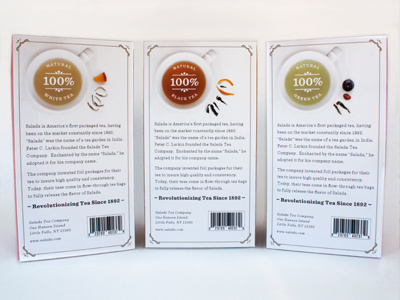 Salada Tea Packaging Back packagaging redesign