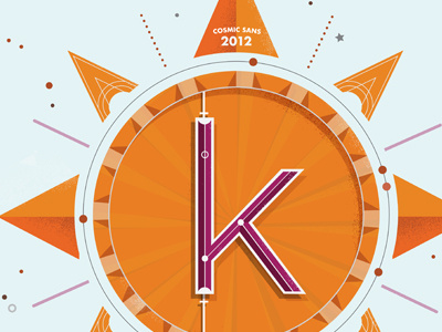 K is for Kelvin alphabet cosmic sans illustration space sun typography