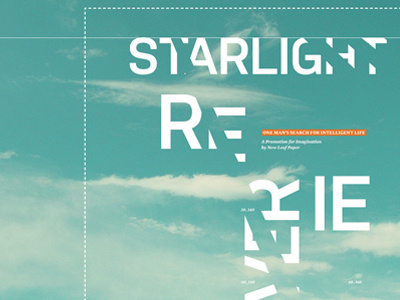 Starlight Reverie experimental typography outer space typography