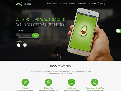 Avocado home page avocado homepage landingpage