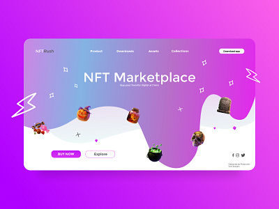 Nft marketplace web design app branding design graphic design illustration logo nft illustrations webdesign typography ui ux vector