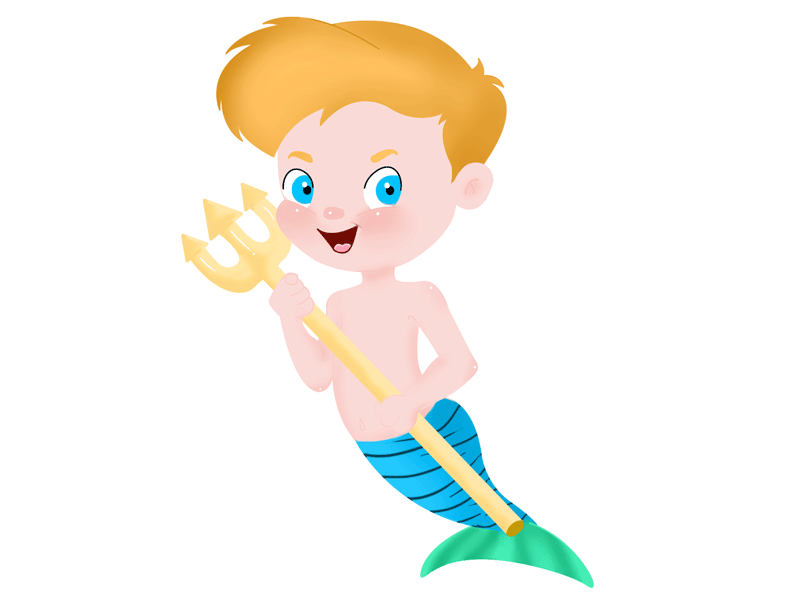 Dribbble baby cartoon children illustration mermaid boy sketch