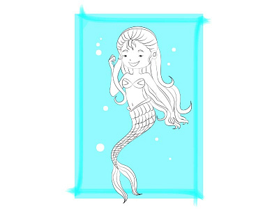 Mermaid adobe illustrator cartoon character drawing illustration mermaid