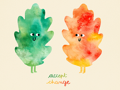 Accept Change acceptance digital illustration mentalhealth watercolor