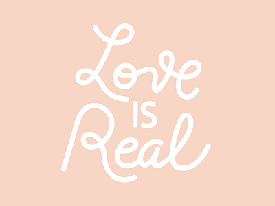 Love is Real girly illustration lettering vector