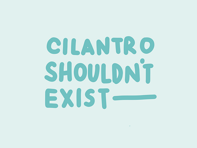 Cilantro brush lettering cilantro handwriting lettering procreate