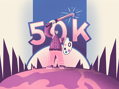 50k "Colourers" art bright colorful illustration special