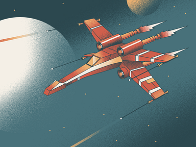 X Wing Dribbble colorful design illustration star wars vector x wing