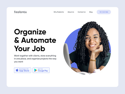 Freelantix. App Design Landing Page