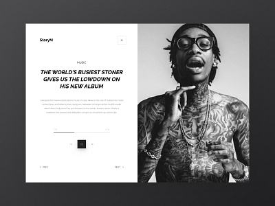 Wiz Khalifa Interview Page for StoryM design figma site sketch ui ux web