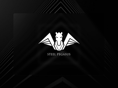 Logo Pegasus balck horse logo pegas pegasus steel white