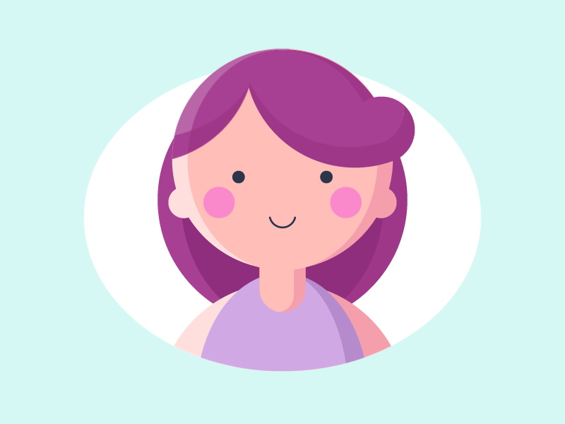 Smiling Pinky animation character cute girl graphic hair illustration person portrait smile tender tilt