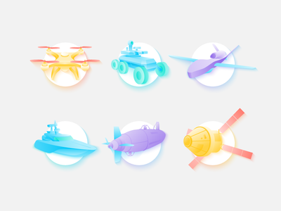 Unmanned Vehicle Icon Set aerial drone gradient icon set illustration light spacecraft surface technology underwater unmanned wireless