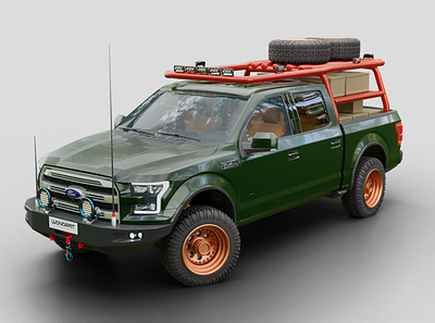 Ford F-150 Off road 3D model 3d model 4x4 animation blender ford f 150 game art game asset game ready graphic design high quality interior jungle mod off road original platinum recovery safari track wild