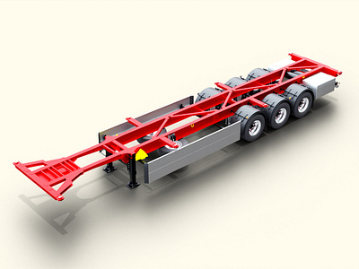 Semi Truck Cargo Container Trailer 40ft Low-poly 3D model