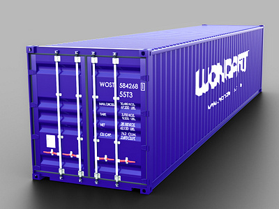 40 feet long cargo container box Low-poly 3D model