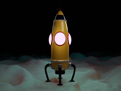 Cartoon Rocket Low-poly 3D model