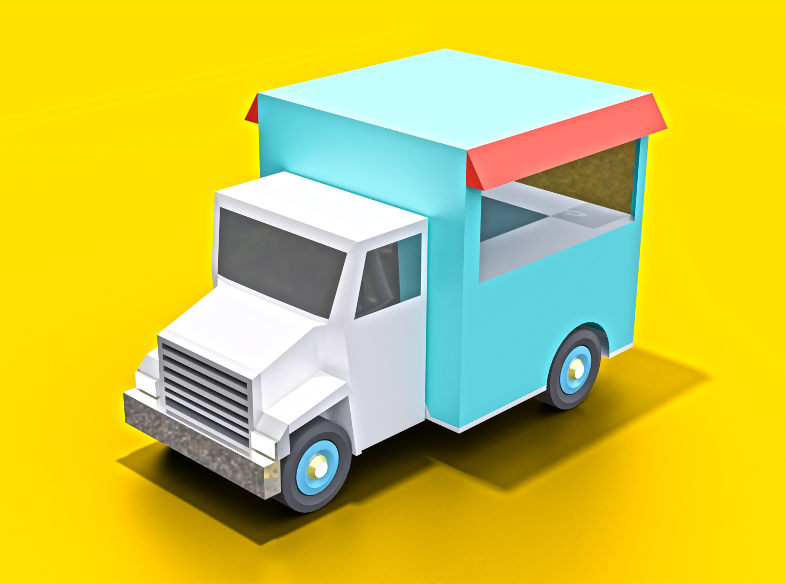 Cartoon Truck Low Poly 3D Model Free Free Low poly 3D Model By Chakra 
