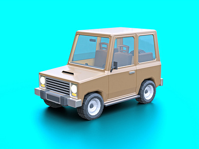 Concept Cartoon Type SUV Low-poly 3D model