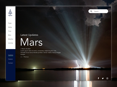 Space Website Theme Vertical Navigation