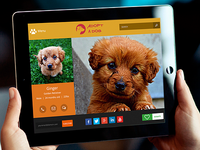 Adopt A Dog Website adopt a dog bootstrap dog website dogs mobile mobile first pets responsive design ui design ux design web design website