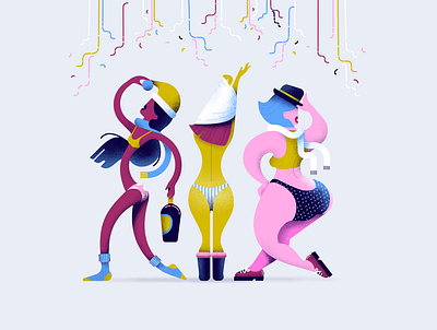 New Years Eve 2d affinitydesigner art colorful design flat illustration minimal pastels vector