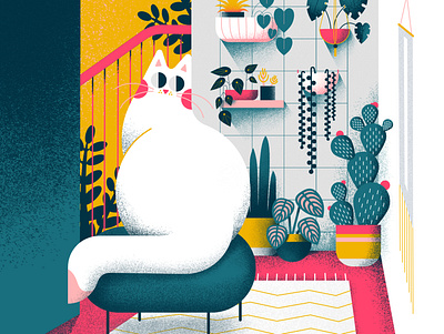 Home office affinitydesigner art cat colorful cute design flat illustration pastels vector