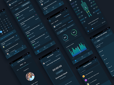 UI concepts for professional sports app app design branding dark dark app dark theme dark ui design figma flat ios mobile app mobile ui ui ui design