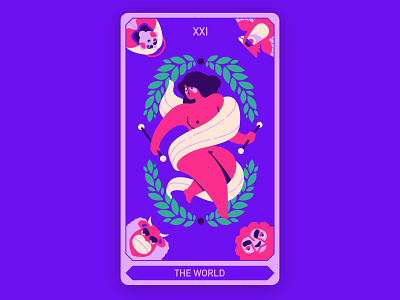 Tarot card design concept - The World affinity designer art carddesign colorful design designer flat illustration illustrator tarot vector vectorart