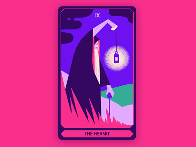 Tarot card design concept - The hermit art card design colorful design flat illustration tarot tarot card vector