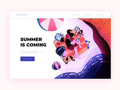 Summer Vibes 2d art colorful cute design flat illustration minimal pastels procreateapp summer ui