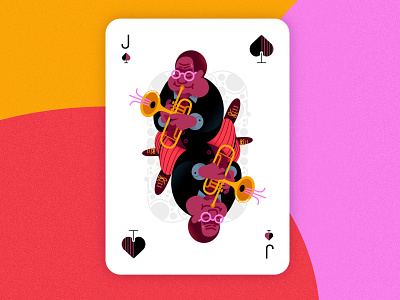 Jazz player card set - Jack of spades 2d affinitydesigner colorful cute design flat illustration jazz minimal musician vector