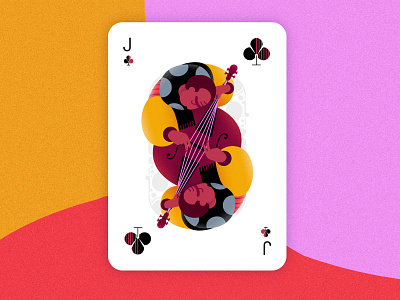 Jazz player cards - Jack of Clubs 2d affinitydesigner art colorful design flat illustration minimal pastels vector