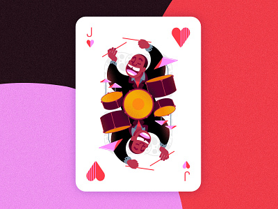 Jazz player cards - Jack of hearts 2d affinitydesigner art design flat illustration minimal pastels vector