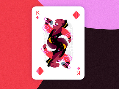 Jazz player cards - King of diamonds 2d affinitydesigner art colorful design flat illustration minimal pastels vector