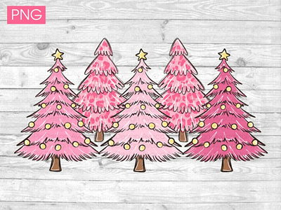 Pink Christmas PNG files for sublimation