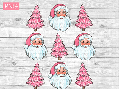 Pink Christmas PNG files for sublimation