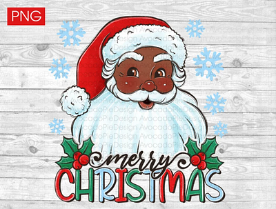 African American Santa PNG | Merry Christmas PNG app branding design graphic design illustration logo typography ui ux vector