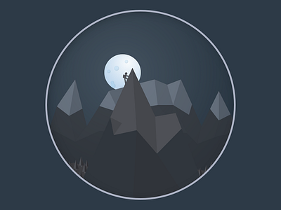 Fullmoon in the alps full moon illustration low polygon art moon mountaineering mountains night polygon