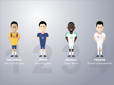 Group H avatar colombia fifa football illustration japan people poland senegal soccer sports world cup